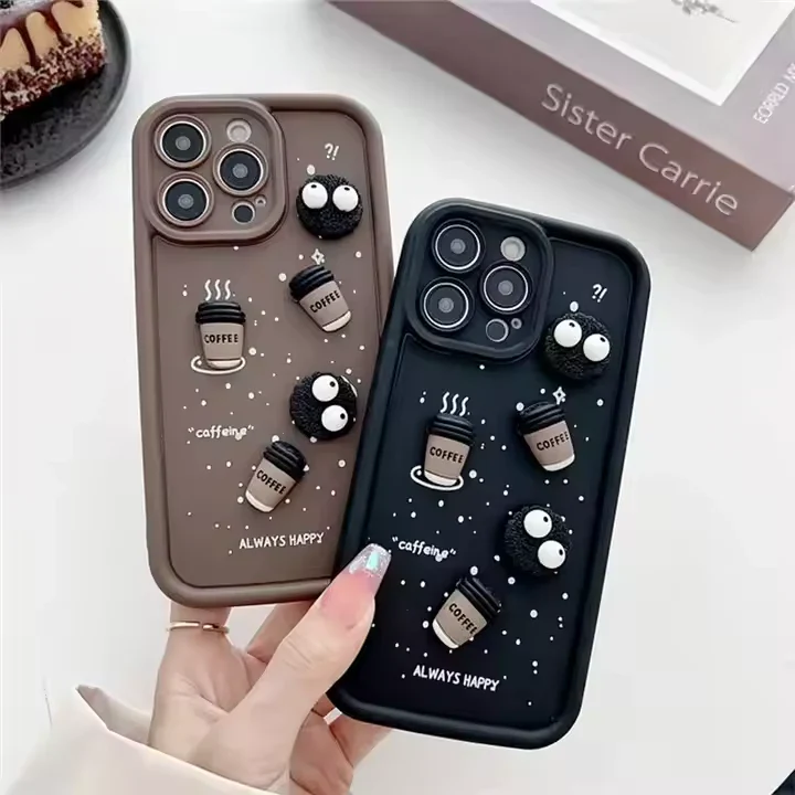 Cute Briquettes Coffee Cartoon Lens Camera Silicone Phone Case - Image 6