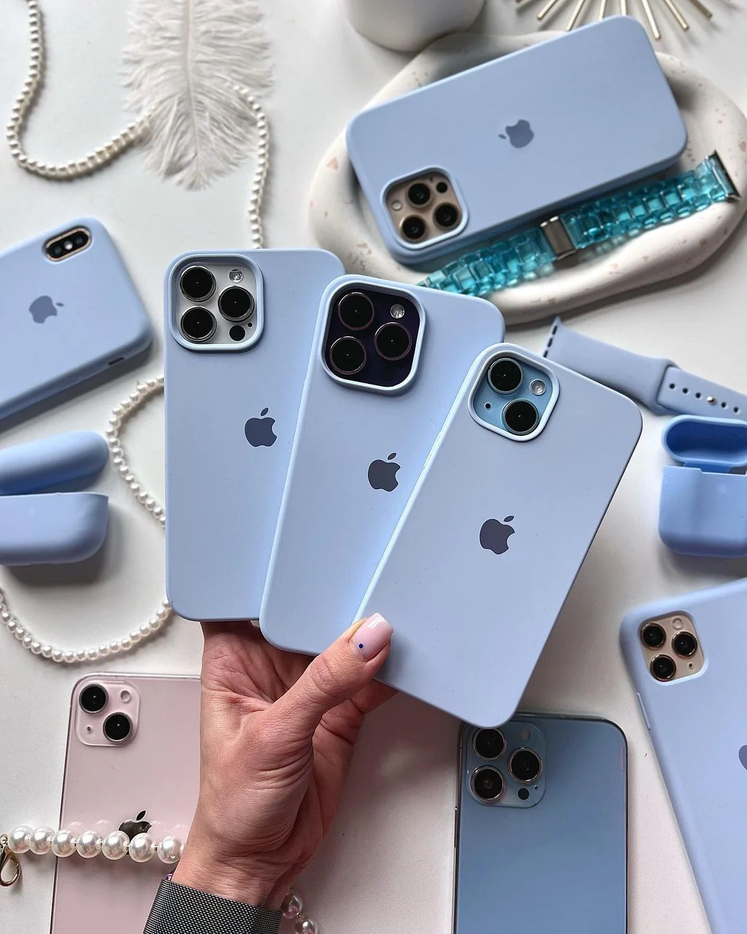 Lilac Blue iPhone Silicone Case – Slim Soft Touch Cover | Neas Original™ - Image 3