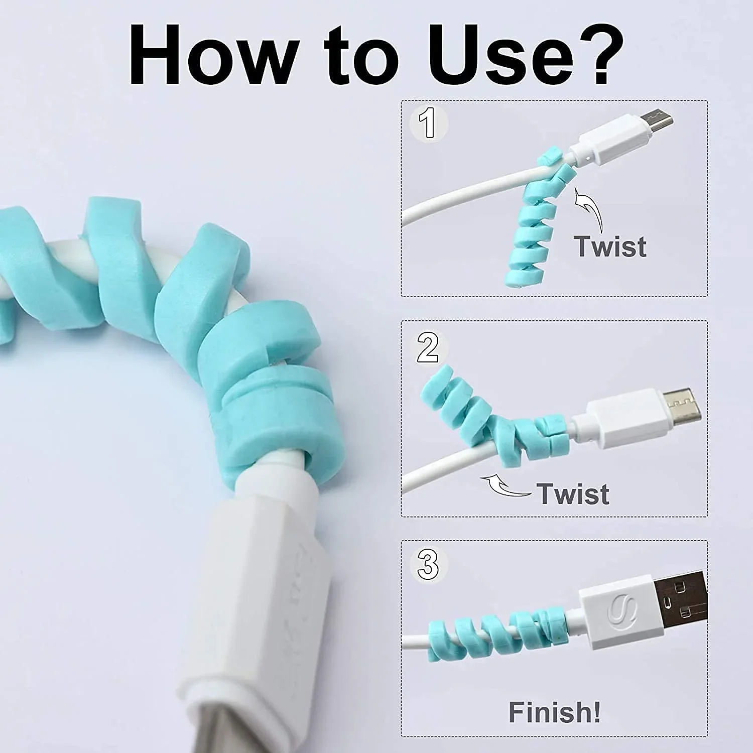 Spiral Charger Spring Cable Protector Data Cable Saver (Pack of 4) - Image 4