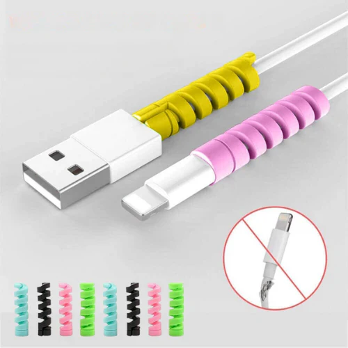 Spiral Charger Spring Cable Protector Data Cable Saver (Pack of 4) - Image 8