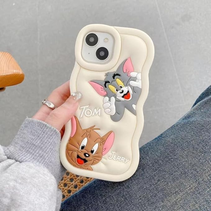 Tom and Jerry Cartoon 3D Curly Printed Protective Back Case - Image 10