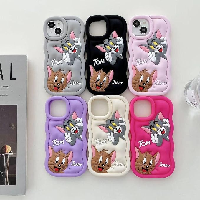 Tom and Jerry Cartoon 3D Curly Printed Protective Back Case - Image 12