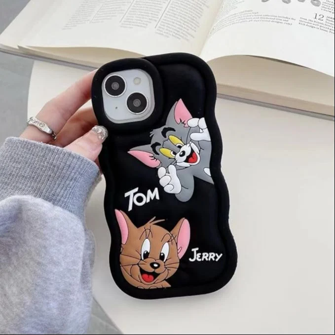 Tom and Jerry Cartoon 3D Curly Printed Protective Back Case - Image 14