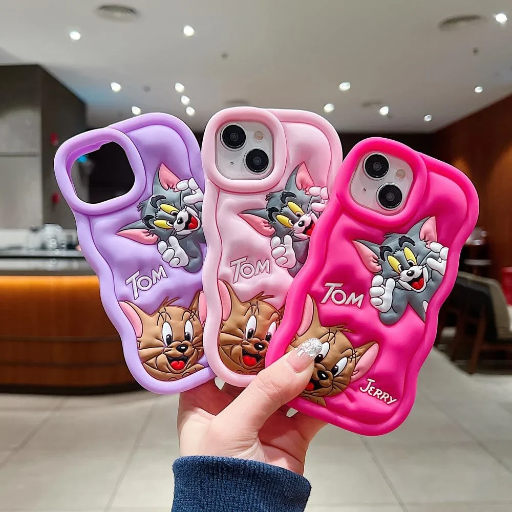 Tom and Jerry Cartoon 3D Curly Printed Protective Back Case - Image 16