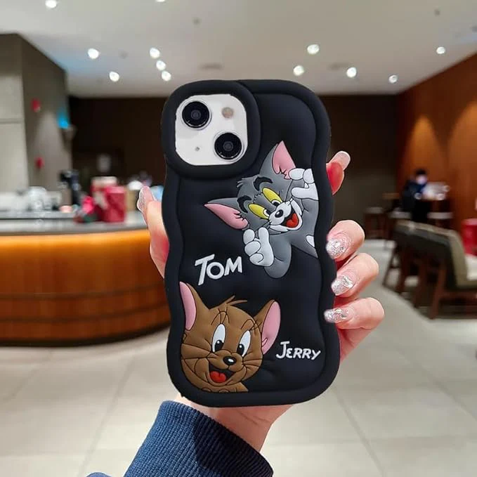 Tom and Jerry Cartoon 3D Curly Printed Protective Back Case - Image 6