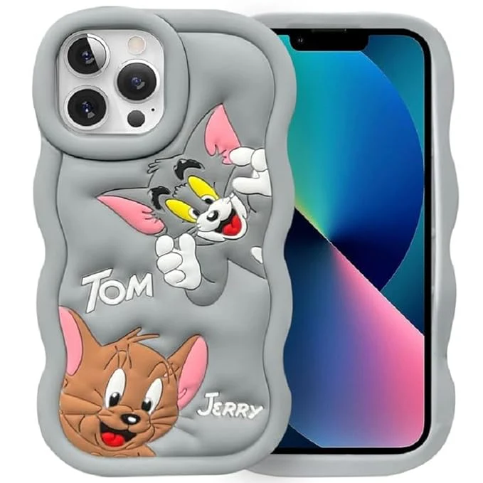 Tom and Jerry Cartoon 3D Curly Printed Protective Back Case - Image 7