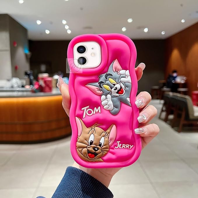 Tom and Jerry Cartoon 3D Curly Printed Protective Back Case - Image 9