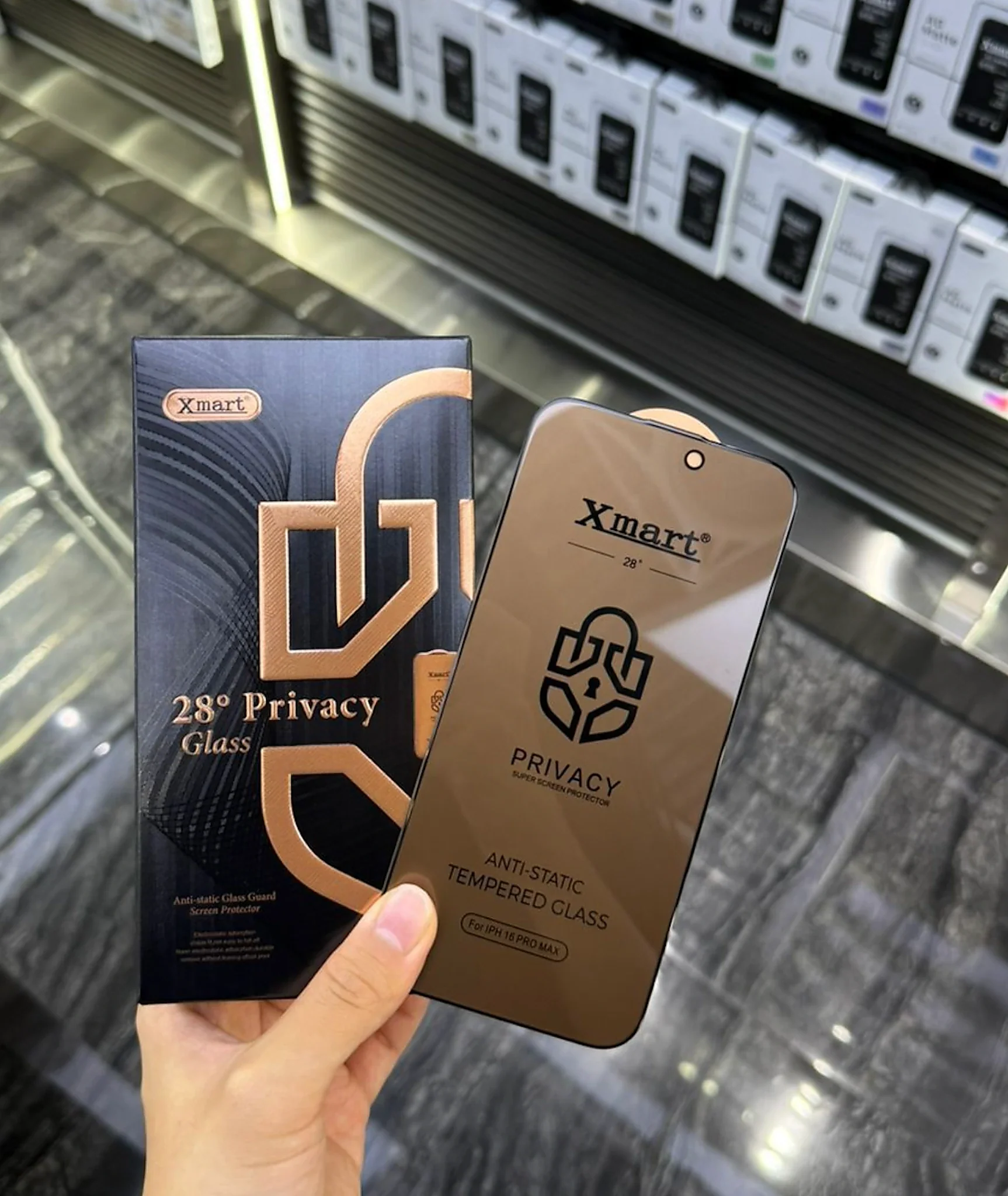 Xmart 28° Privacy Tempered Glass Screen Protector – Anti-Static | Full Coverage Protection - Image 3